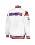 Denver Broncos Midweight White Satin Jacket