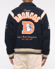 Denver Broncos Navy Varsity Bomber Wool Jacket