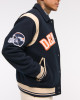 Denver Broncos Navy Varsity Bomber Wool Jacket