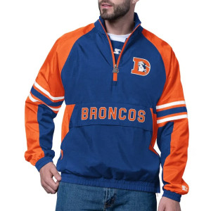 Denver Broncos Prospect Royal Half-Zip Pullover Jacket