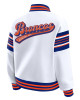 Denver Broncos Snap Front White Fleece Jacket