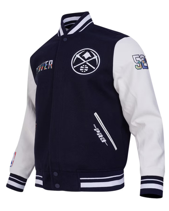 Denver Nuggets 2024/25 City Edition Chenille Navy Varsity Jacket
