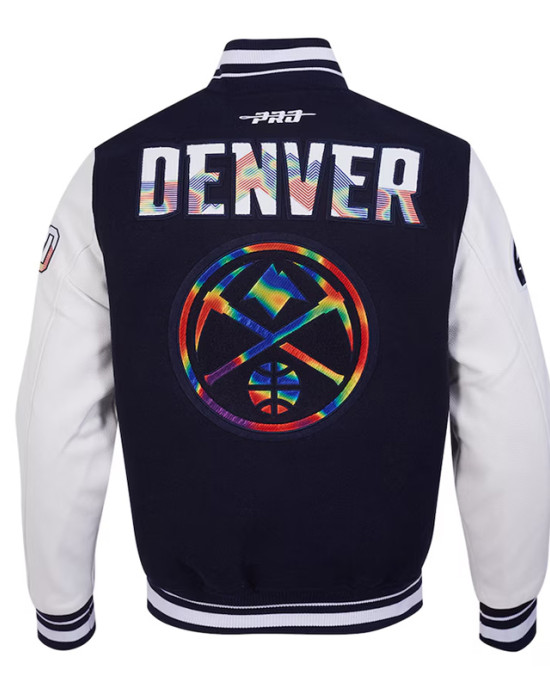 Denver Nuggets 2024/25 City Edition Chenille Navy Varsity Jacket