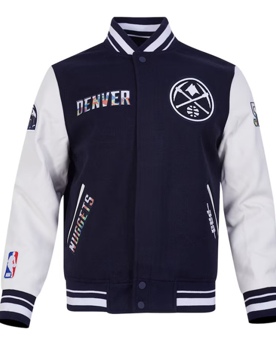 Denver Nuggets 2024/25 City Edition Chenille Navy Varsity Jacket