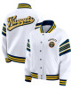 Denver Nuggets Snap Front White Fleece Jacket