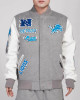 Detroit Lions Animal Patches Gray Varsity Jacket Detroit Lions Animal Patches Gray Varsity Jacket