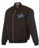 Detroit Lions Black/Gray Full-Zip Reversible Flight Jacket