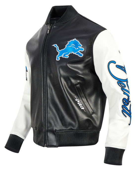 Detroit Lions City Signature Men's Leather Varsity Jacket