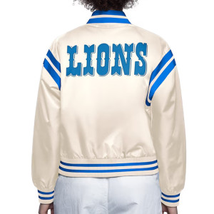 Detroit Lions Cream Full Count Satin Jacket