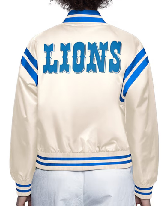 Detroit Lions Cream Full Count Satin Jacket Detroit Lions Cream Full Count Satin Jacket