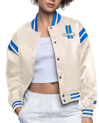 Detroit Lions Cream Full Count Satin Jacket
