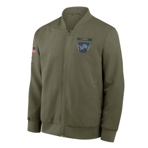 Detroit Lions Sideline Bomber Full-Zip Green Jacket