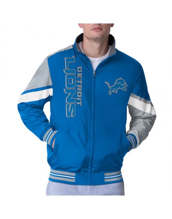 Detroit Lions Strong Arm Blue Full-Zip Jacket