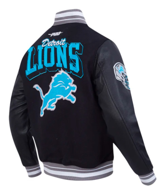 Detroit Lions Team Badge Classic Rib Varsity Jacket