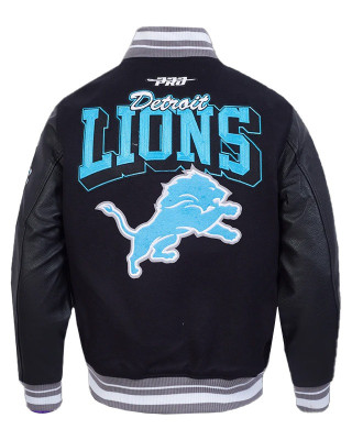 Detroit Lions Team Badge Classic Rib Varsity Jacket