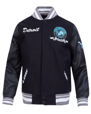 Detroit Lions Team Badge Classic Rib Varsity Jacket