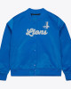 Detroit Lions Throwback Graphics Blue Satin Jacket