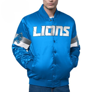 Detroit Lions Triple Option Varsity Satin Jacket