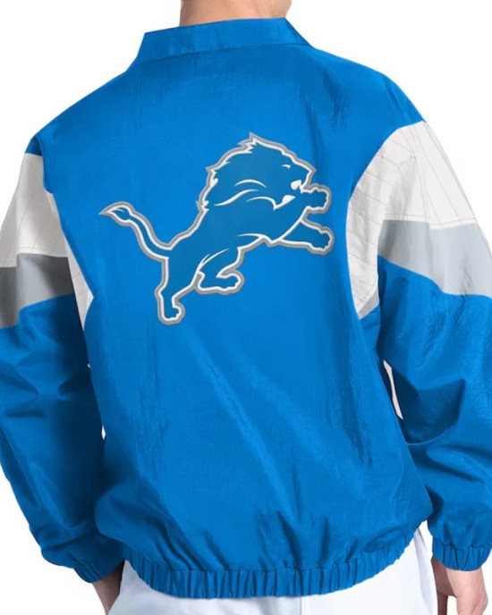 Detroit Lions Yard Line Blue Full-Zip Jacket Detroit Lions Yard Line Blue Full-Zip Jacket