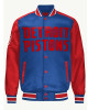 Detroit Pistons Blue and Red Varsity Satin Jacket