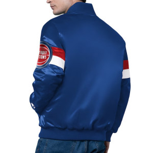 Detroit Pistons Triple Option Full-Snap Varsity Satin Jacket