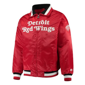 Detroit Red Wings Captain II Full-Zip Red Satin Jacket
