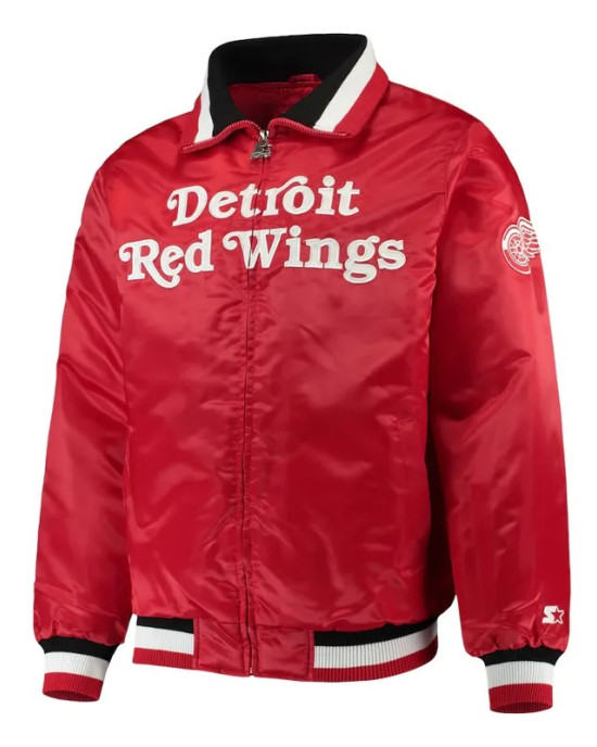 Detroit Red Wings Captain II Full-Zip Red Satin Jacket