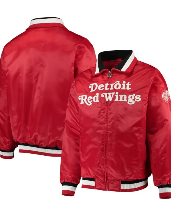 Detroit Red Wings Captain II Full-Zip Red Satin Jacket