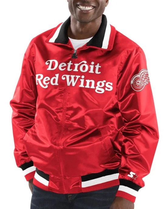 Detroit Red Wings Captain II Full-Zip Red Satin Jacket