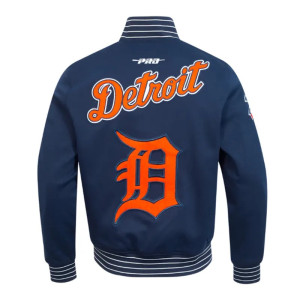  Detroit Tigers Current Logo Game Day Navy Double Knit Full-Snap Jacket