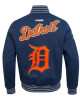 Detroit Tigers Current Logo Game Day Navy Double Knit Full-Snap Jacket Detroit Tigers Current Logo Game Day Navy Double Knit Full-Snap Jacket