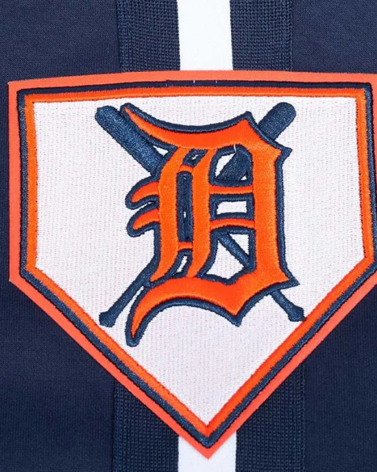 Detroit Tigers Current Logo Game Day Navy Double Knit Full-Snap Jacket Detroit Tigers Current Logo Game Day Navy Double Knit Full-Snap Jacket