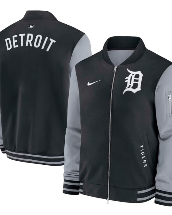 Detroit Tigers Dugout Bomber Full-Zip Jacket Detroit Tigers Dugout Bomber Full-Zip Jacket