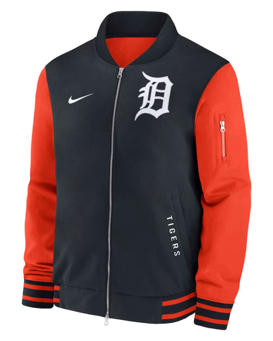 Detroit Tigers Dugout Bomber Full-Zip Jacket Detroit Tigers Dugout Bomber Full-Zip Jacket