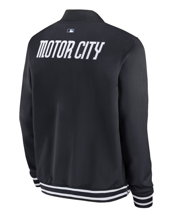 Detroit Tigers Motor City Black Bomber Full-Zip Jacket