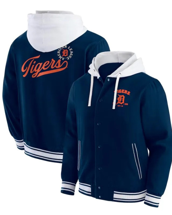 Detroit Tigers Navy Cotton Hooded Jacket