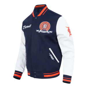 Detroit Tigers Team Badge Classic Rib Varsity Jacket