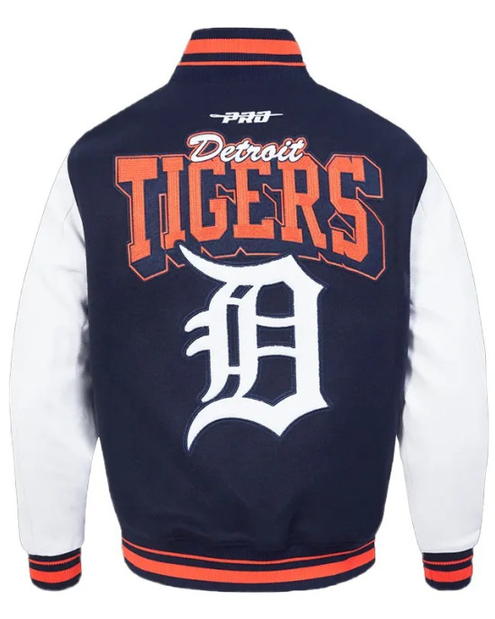 Detroit Tigers Team Badge Classic Rib Varsity Jacket