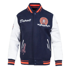 Detroit Tigers Team Badge Classic Rib Varsity Jacket