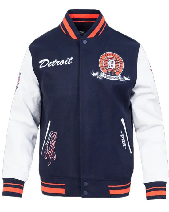 Detroit Tigers Team Badge Classic Rib Varsity Jacket