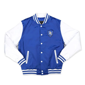 Dillard University Royal and White Baseball Jacket