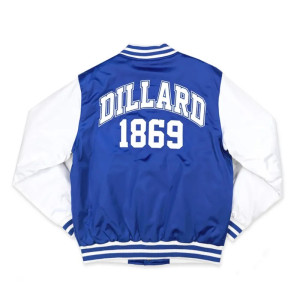 Dillard University Royal and White Baseball Jacket