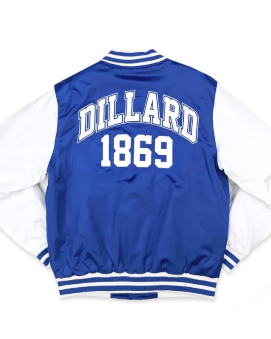 Dillard University Royal and White Baseball Jacket