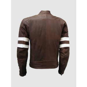 Distressed Vintage Look Men’s Brown Leather Jacket