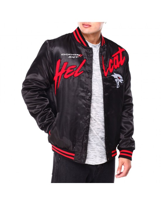 Dodge Hellcat Flame Varsity Satin Jacket