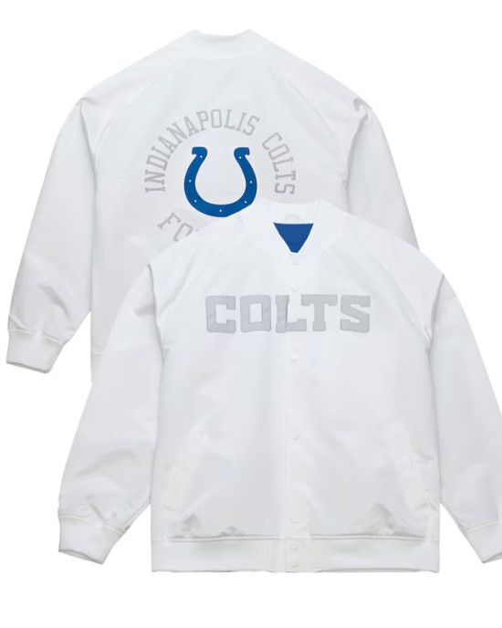 Double Clutch Indianapolis Colts White Satin Jacket