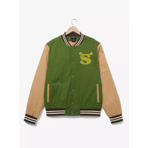 DreamWorks Shrek Logo Green Varsity Jacket