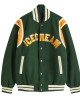 Drippy Icecream Teddy Varsity Green Wool Jacket