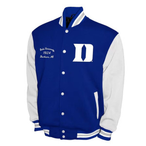 Duke Blue Devils Fleece Royal and White Varsity Jacket