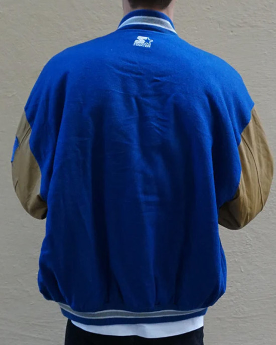 Duke University Blue and Tan Brown Varsity Jacket Duke University Blue and Tan Brown Varsity Jacket